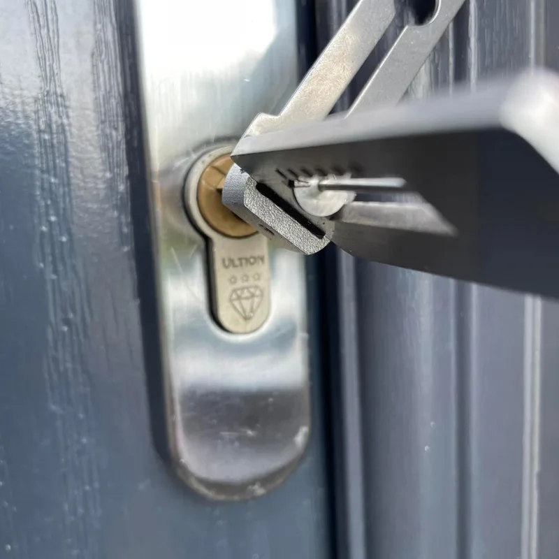 Specialist locksmith tool used for non-destructive door entry